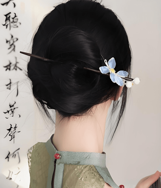 How to use a chinese hairpin?Secure Your Bun in 3 Steps - Jianxi Hanfu