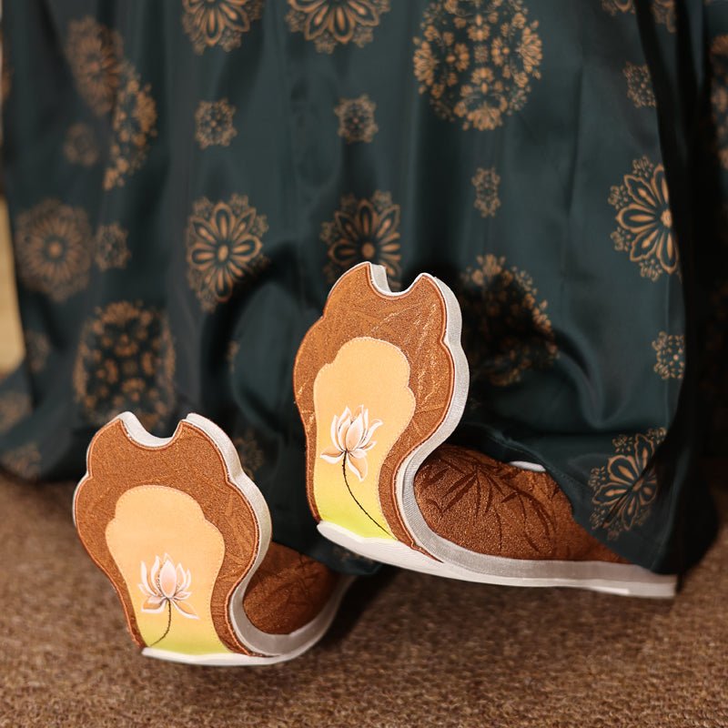 chinese bamboo yellow shoes women's hanfu shoes- Jianxi Hanfu