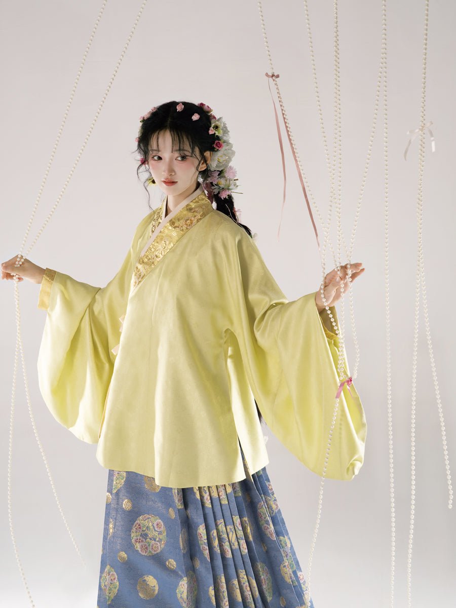 yellow/blue hanfu dress women's clothes-Jianxi Hanfu