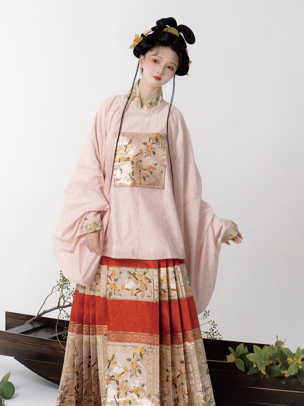 pink handu dress autumn women's clothes-Jianxi Hanfu