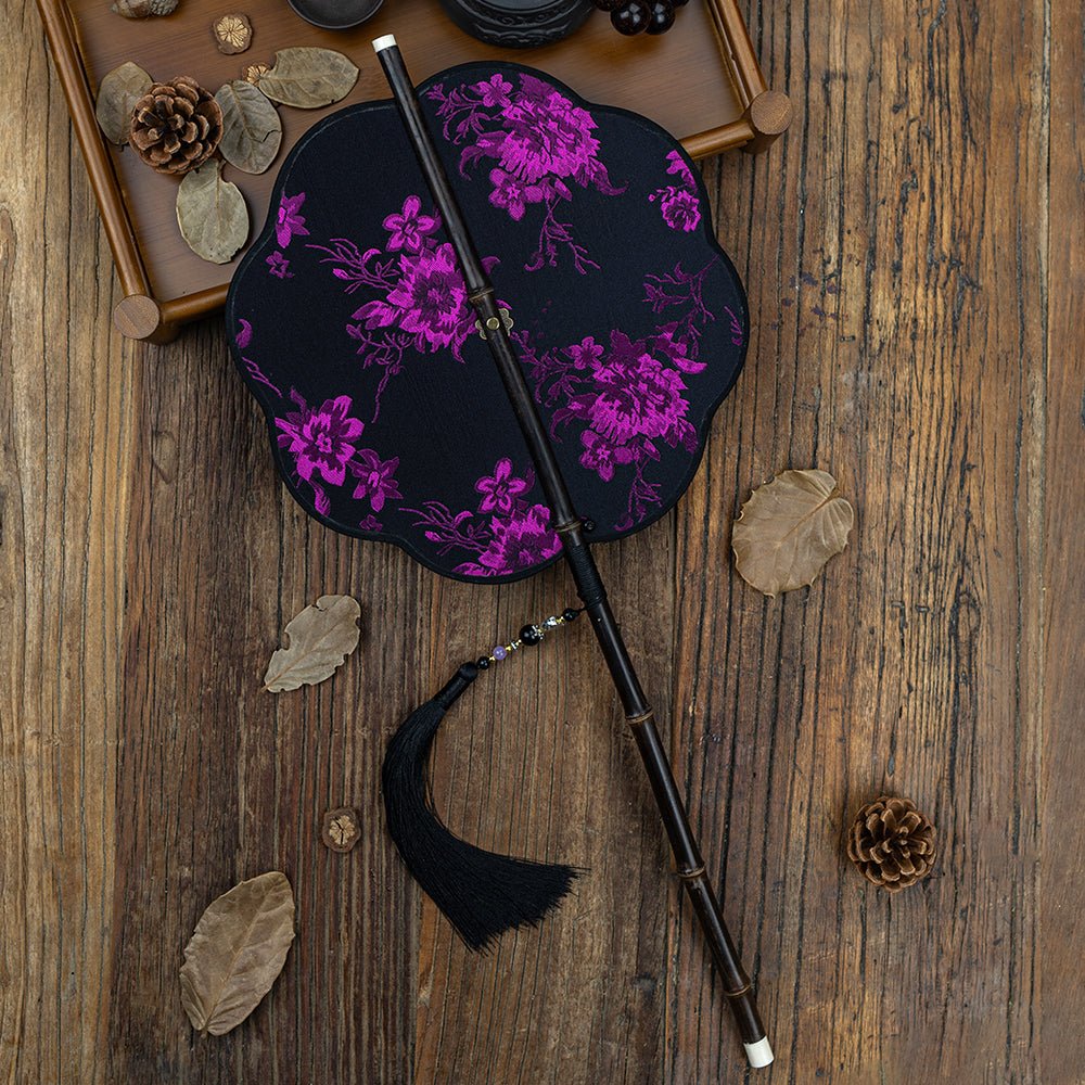 purple hand fan chinese folding fan-Jianxi Hanfu
