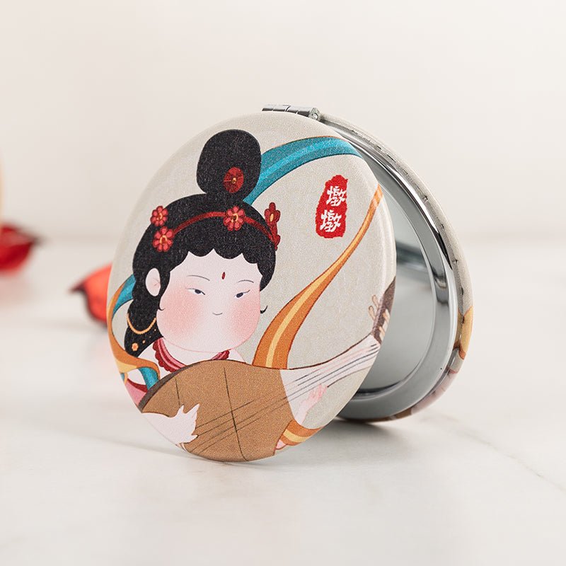Chinese Dunhuang - themed portable makeup mirror - Jianxi Hanfu