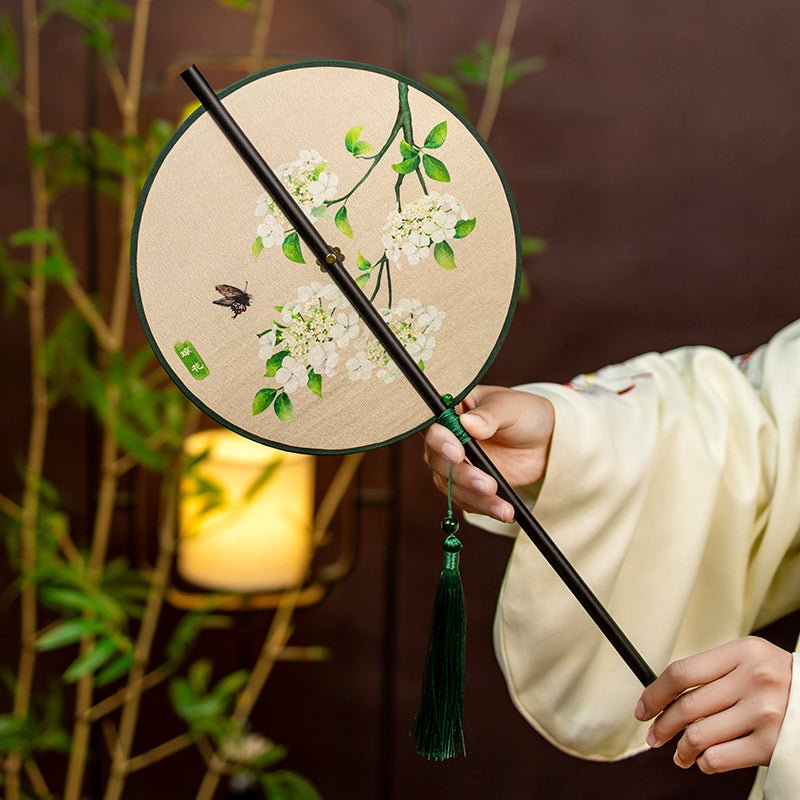 chinese hand fan jade folding fan-Jianxi Hanfu