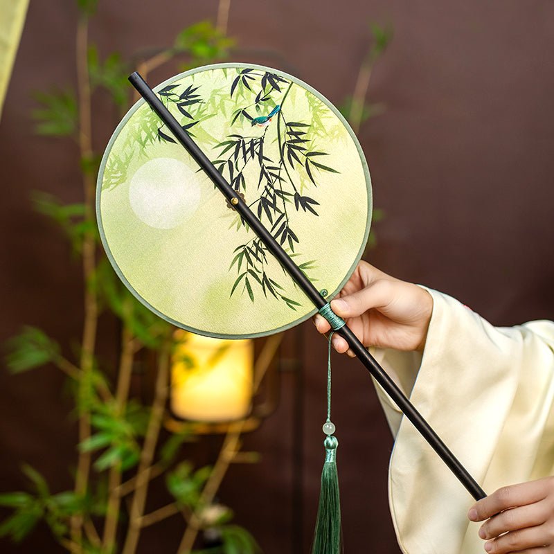 chinese folding round fan bamboo-Jianxi Hanfu