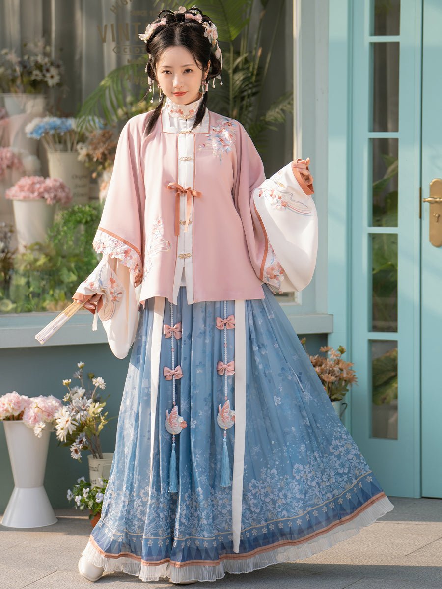 Chinese Hanfu Blue Dress Female Clothing-Jianxi Hanfu