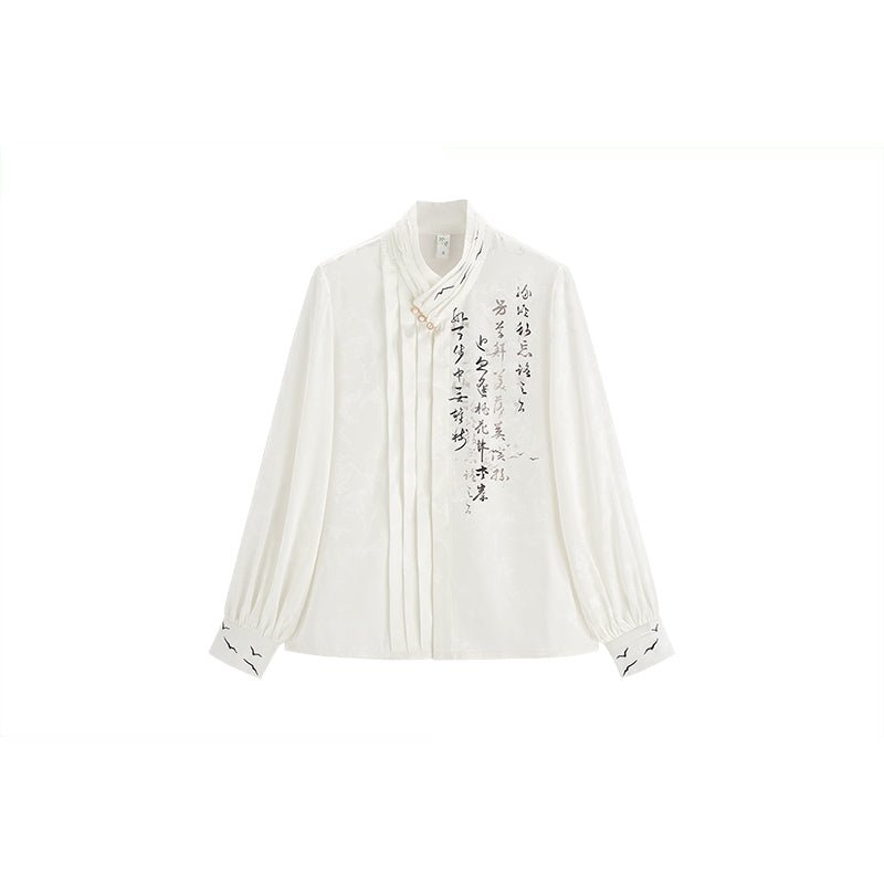 new chinese style white shirt -Jianxi Hanfu