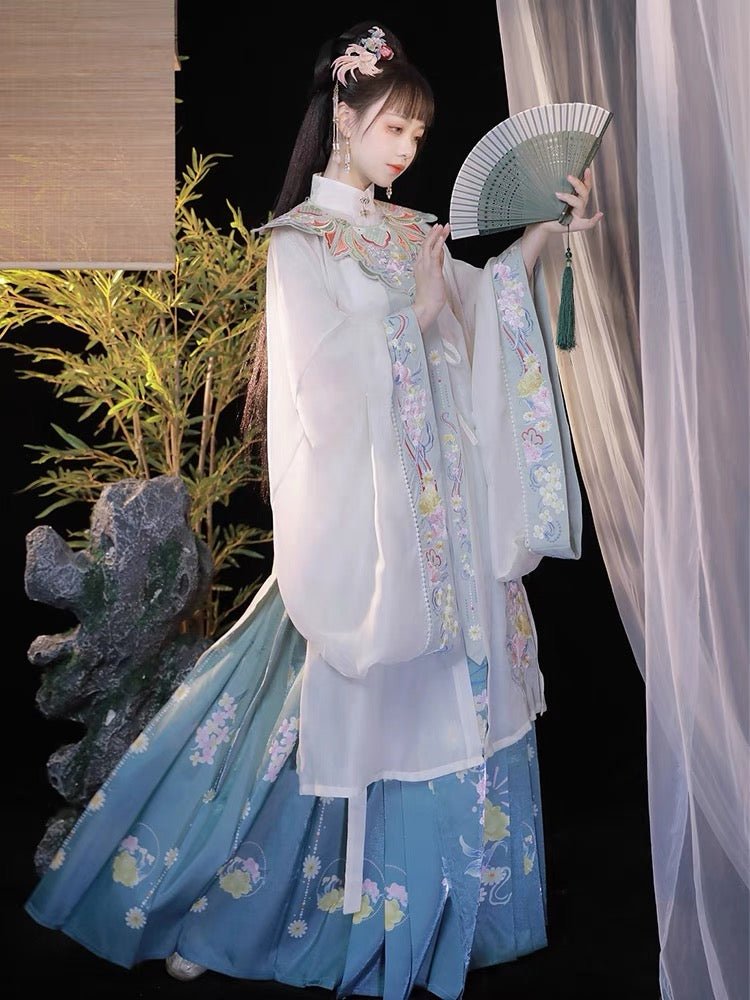 Chinese Hanfu Ming Dynasty Mamian Skirt Summer Dress - Jianxi Hanfu