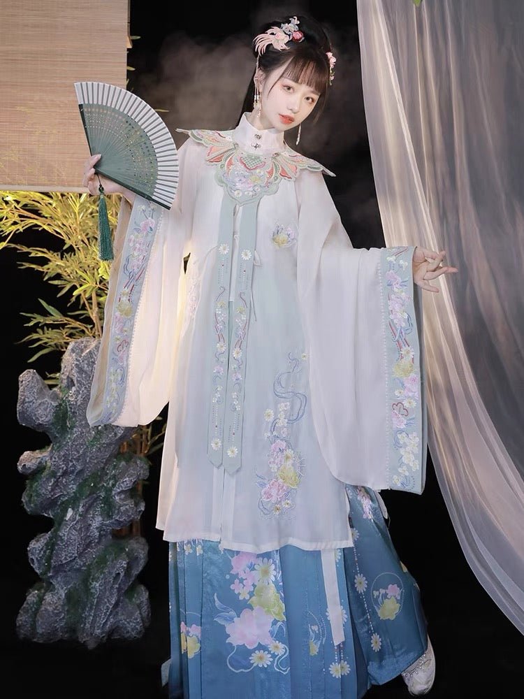 Chinese Hanfu Ming Dynasty Mamian Skirt Summer Dress - Jianxi Hanfu