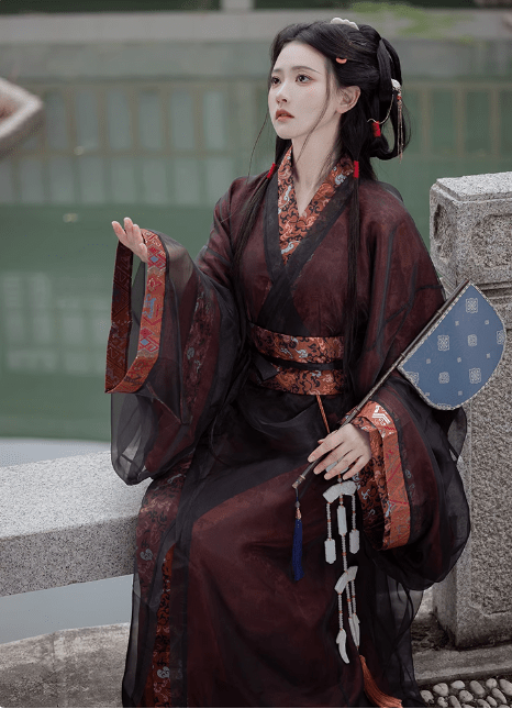 Chinese Hanfu Warring States Period Zhiju Robe - Jianxi Hanfu