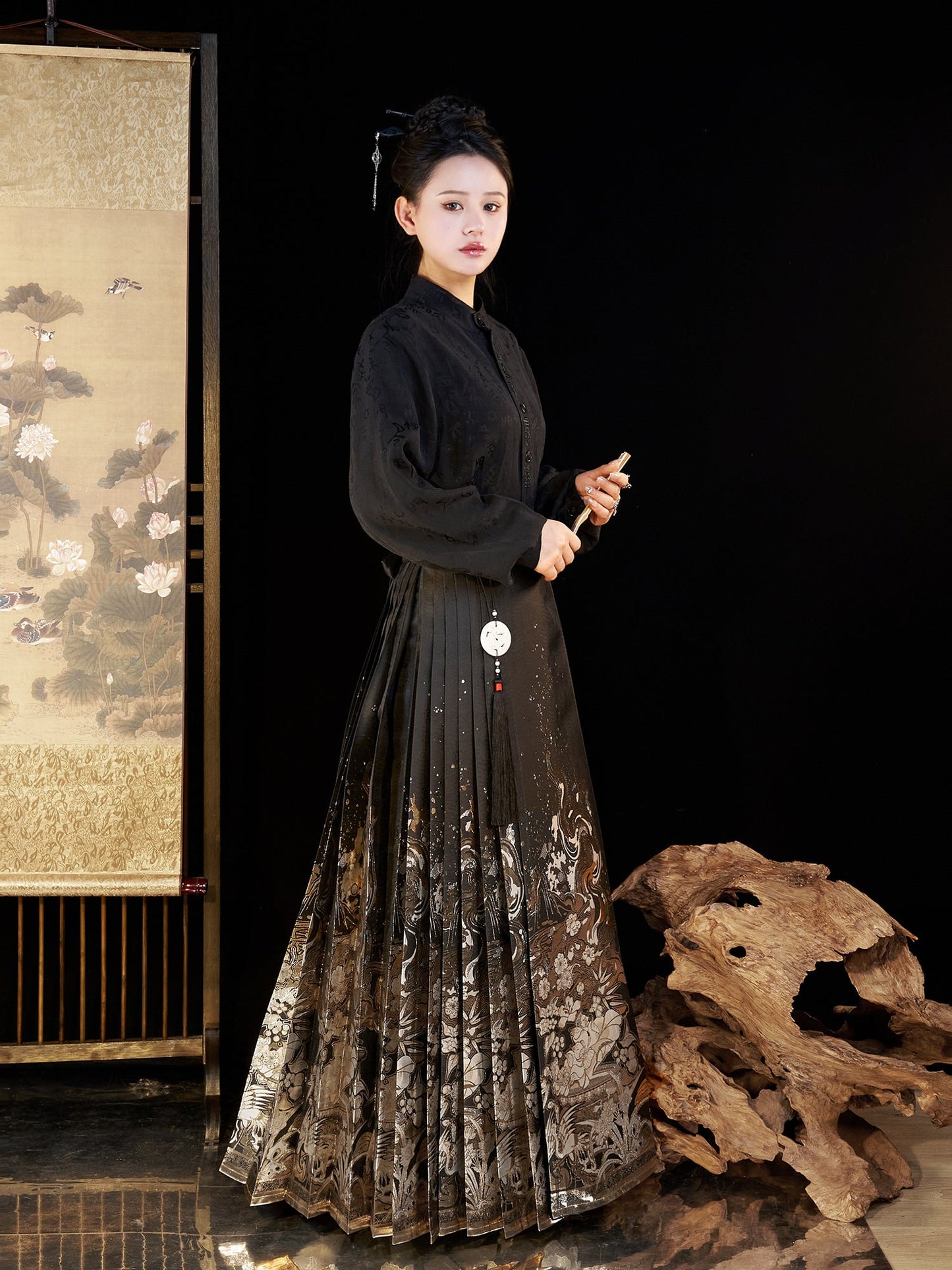 Chinese Ming Dynasty Mamian Skirt - Jin Lin Yan - Jianxi Hanfu