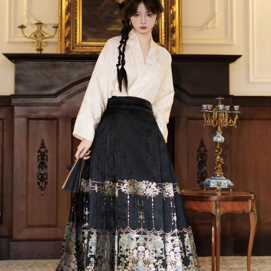 Chinese Ming Dynasty Mamian Skirt - Liu Jin Fa Lang - Jianxi Hanfu