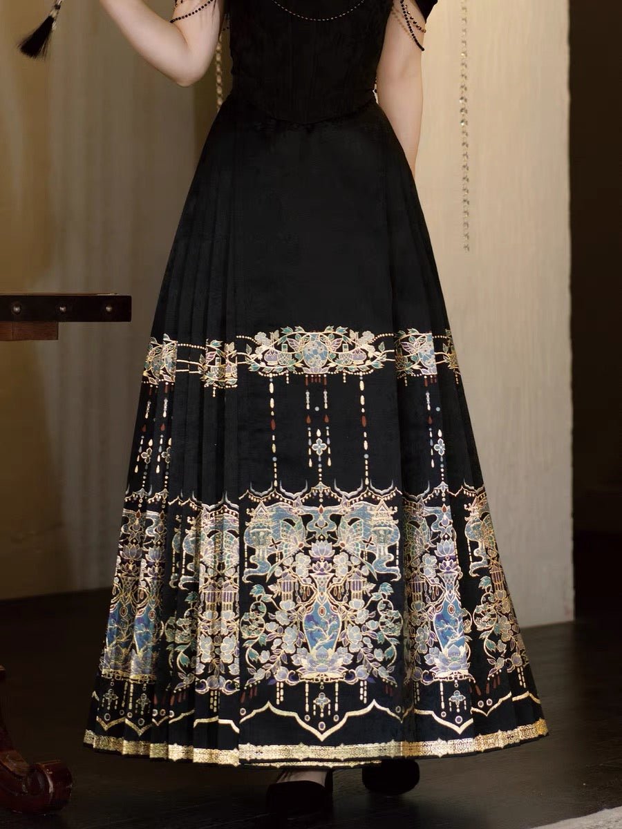 Chinese Ming Dynasty Mamian Skirt - Liu Jin Fa Lang - Jianxi Hanfu