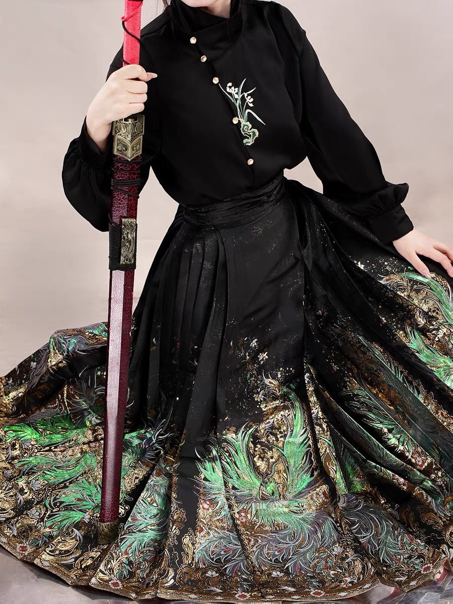 women's clothes ming dynasy mamian skirt-Jianxi Hanfu
