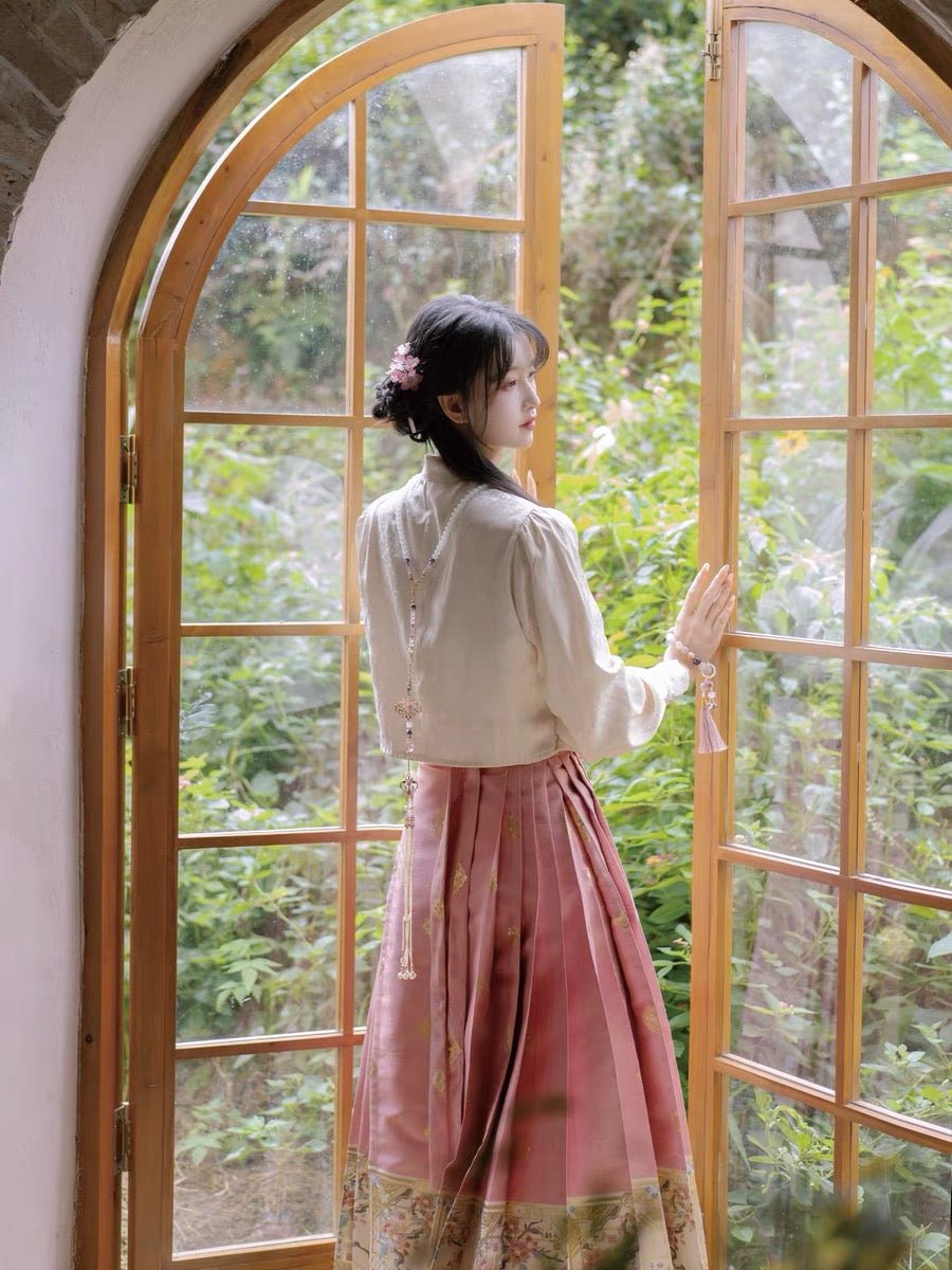 Chinese Ming Dynasty Mamian Skirt - Tao Zhi Yao Yao - Jianxi Hanfu