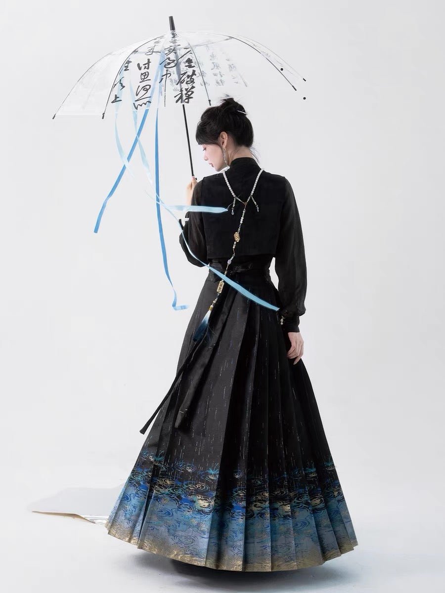 Chinese Ming Dynasty Mamian Skirt - Ting Yu - Jianxi Hanfu
