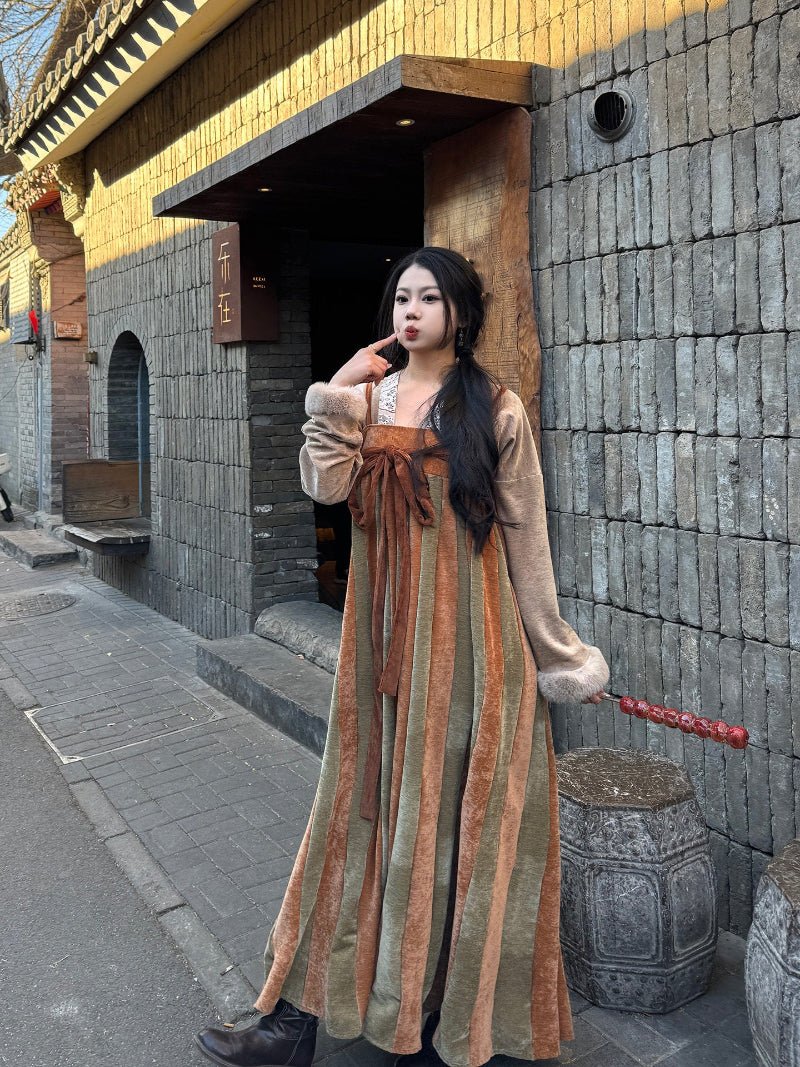 chinese style women's winter plus hanfu ruqun dress - Jianxi Hanfu