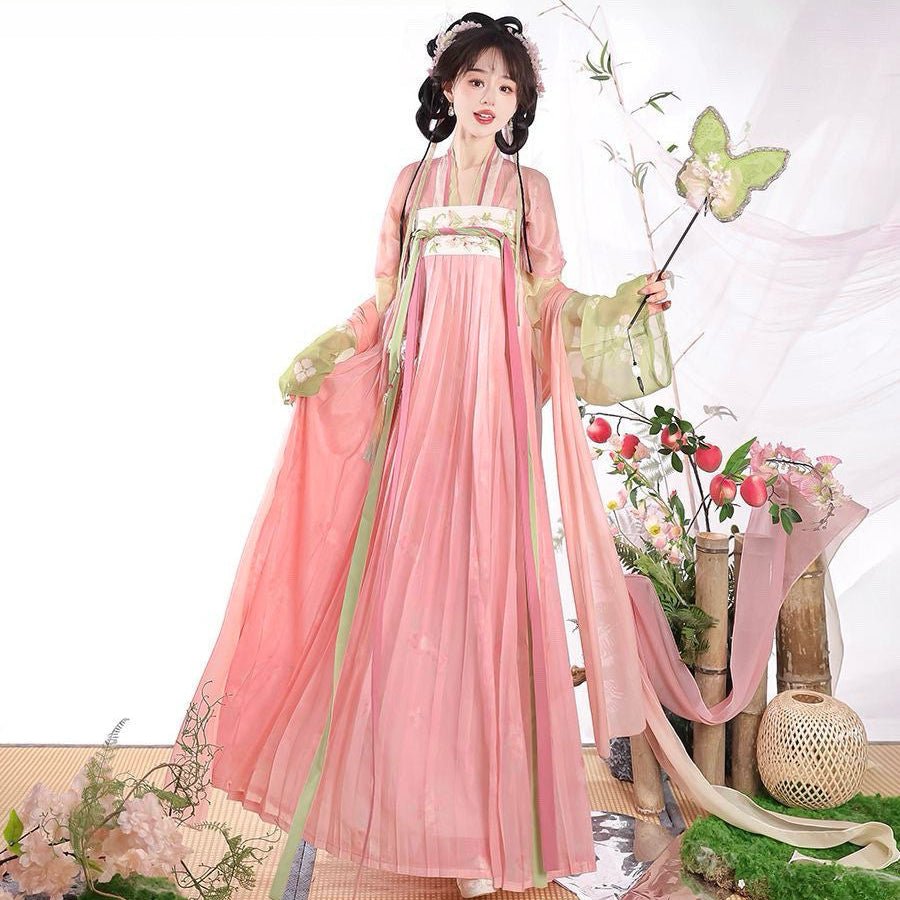 women's plus size pink ruqun dress - Jianxi hanfu
