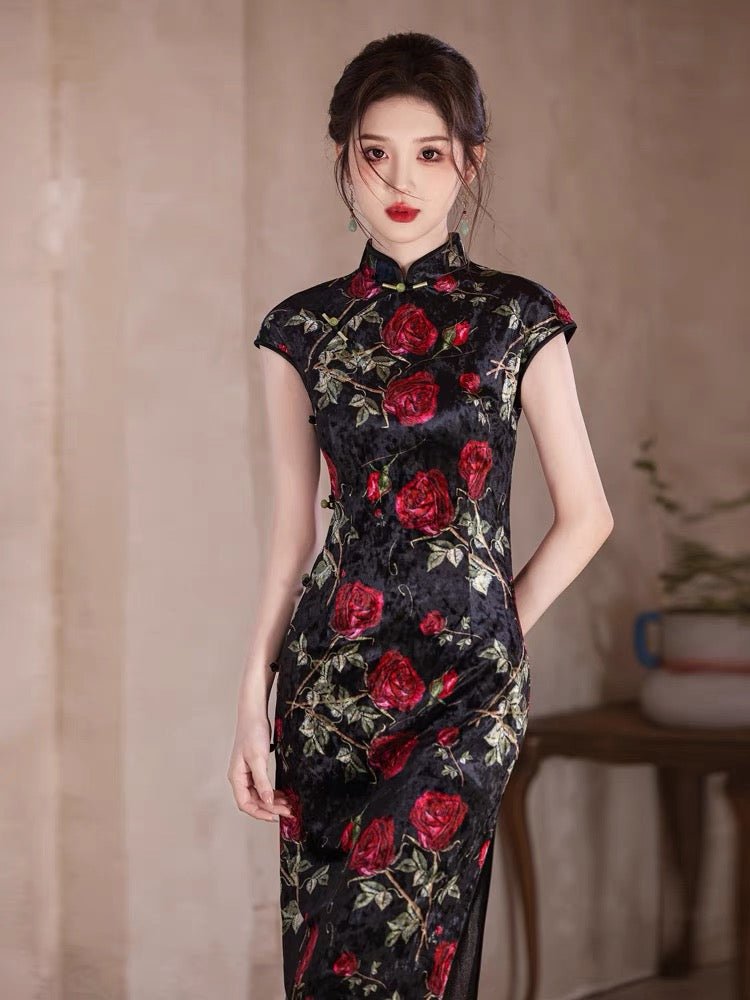 Classic and Elegant Qipao - Rose - Jianxi Hanfu