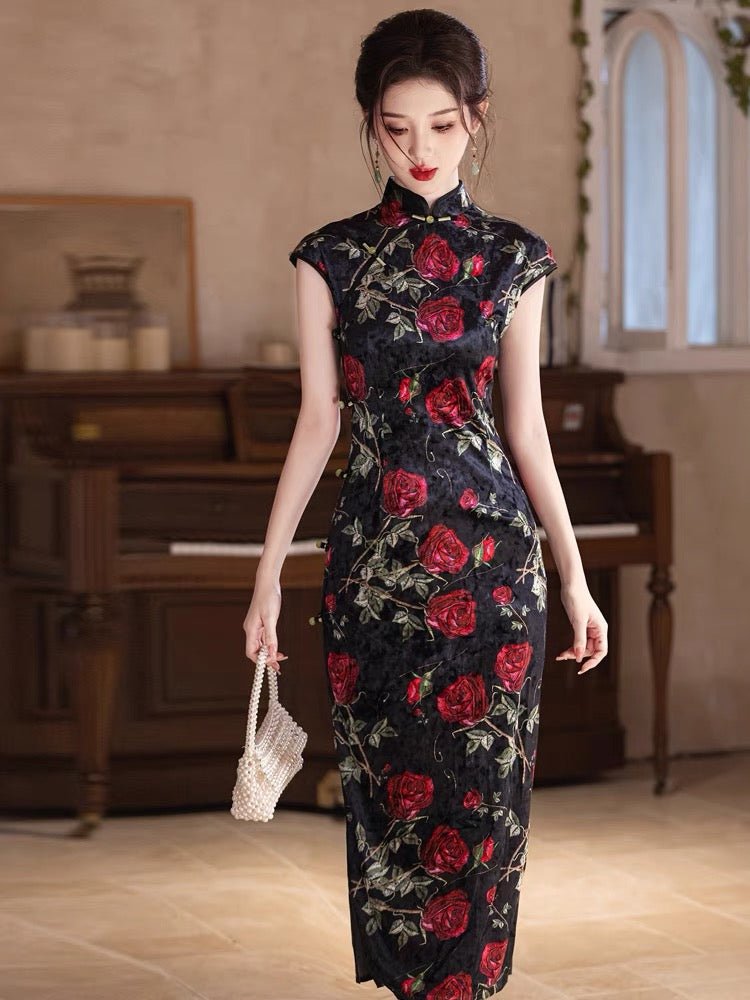 Classic and Elegant Qipao - Rose - Jianxi Hanfu