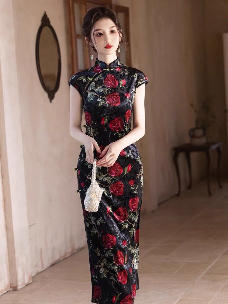 Classic and Elegant Qipao - Rose - Jianxi Hanfu