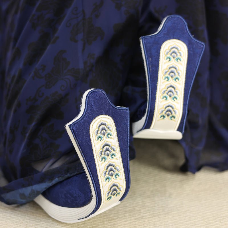 blue shoes women's hanfu shoes chinese style shoes- Jianxi Hanfu