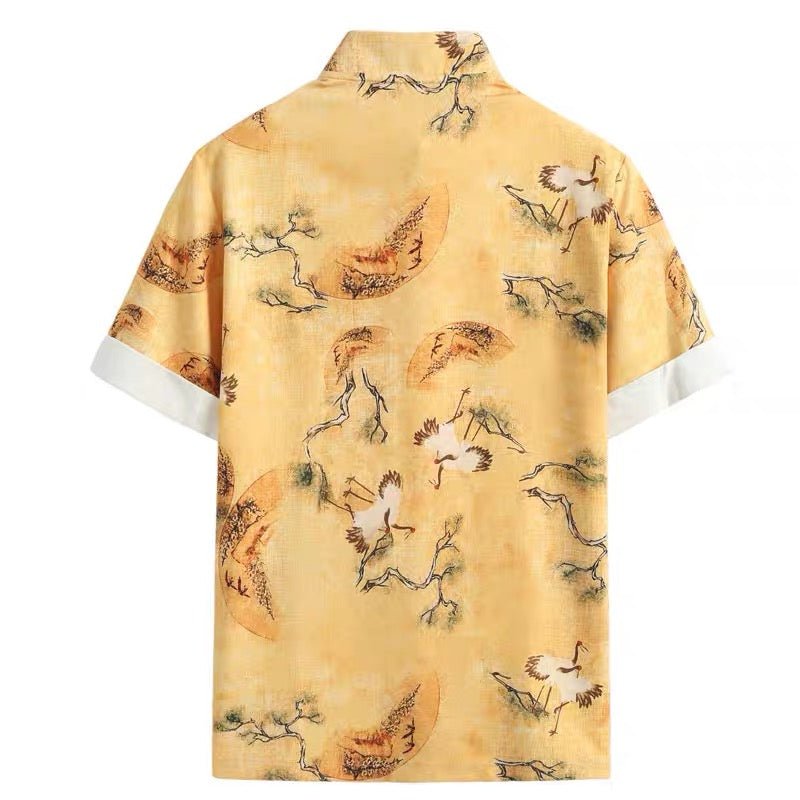 Crane Tang Suit Summer Shirt - Jianxi Hanfu