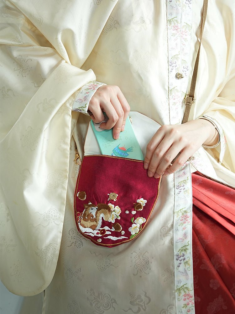 red chinese song dynasty hanfu purse-Jianxi Hanfu