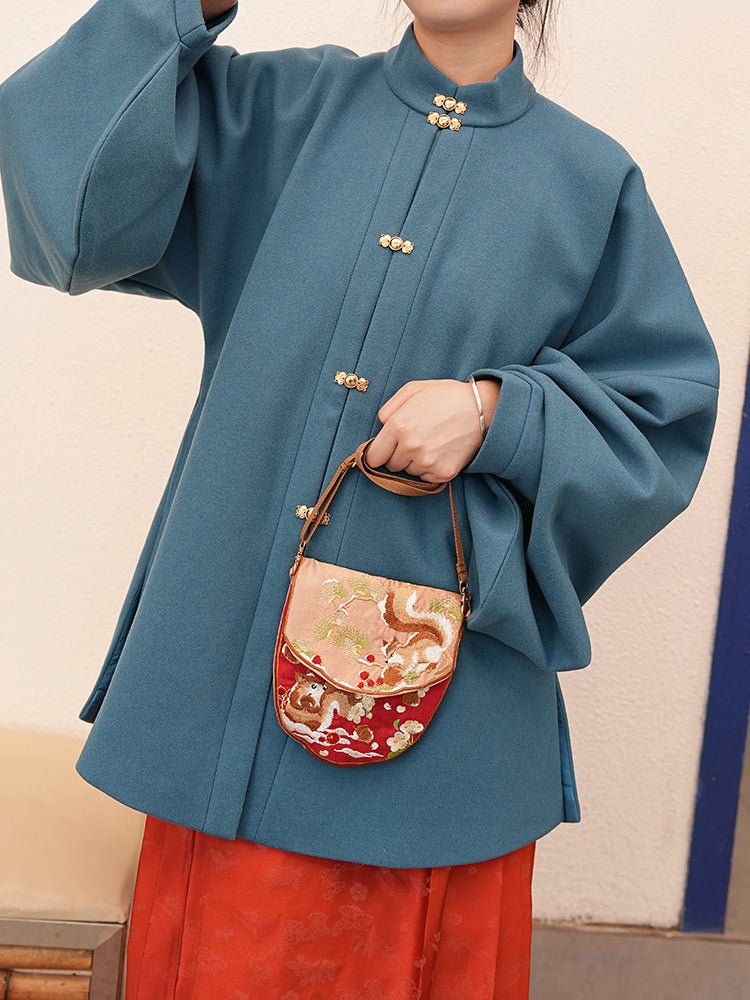 red chinese ming dynasty hanfu purse-Jianxi Hanfu