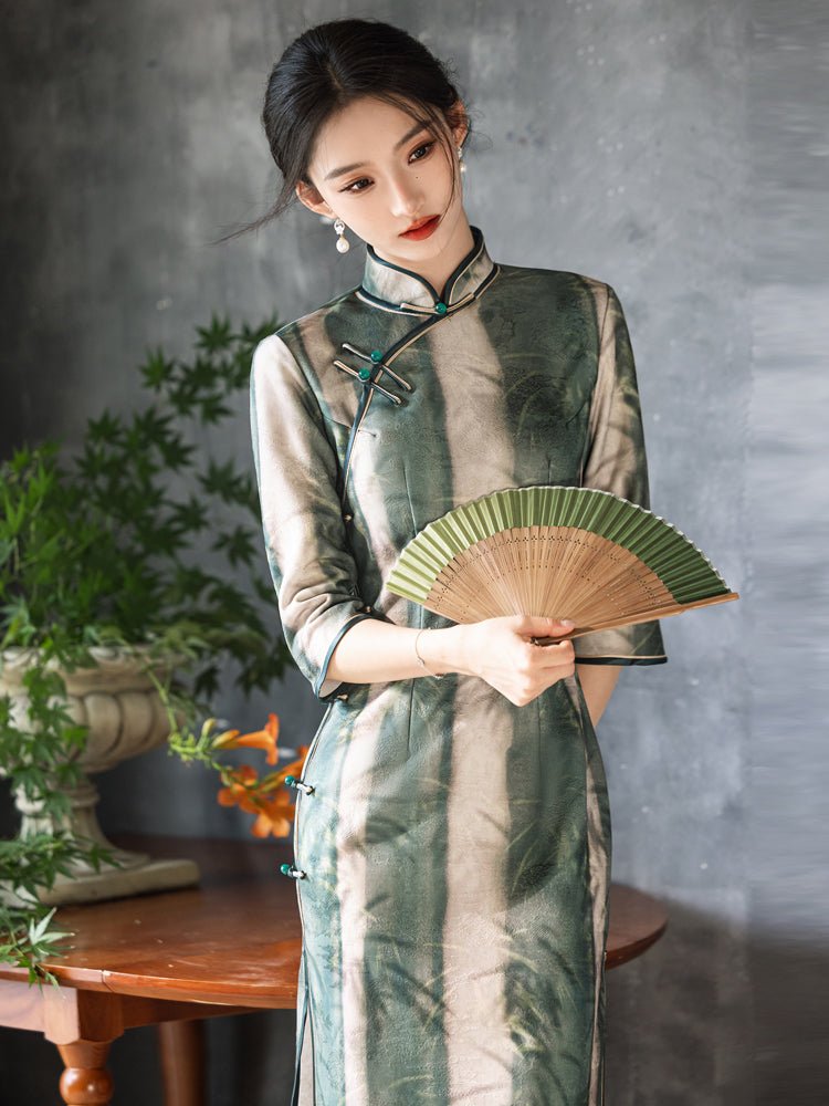 chinese qipao dress yellow qipao dress-Jianxi Hanfu
