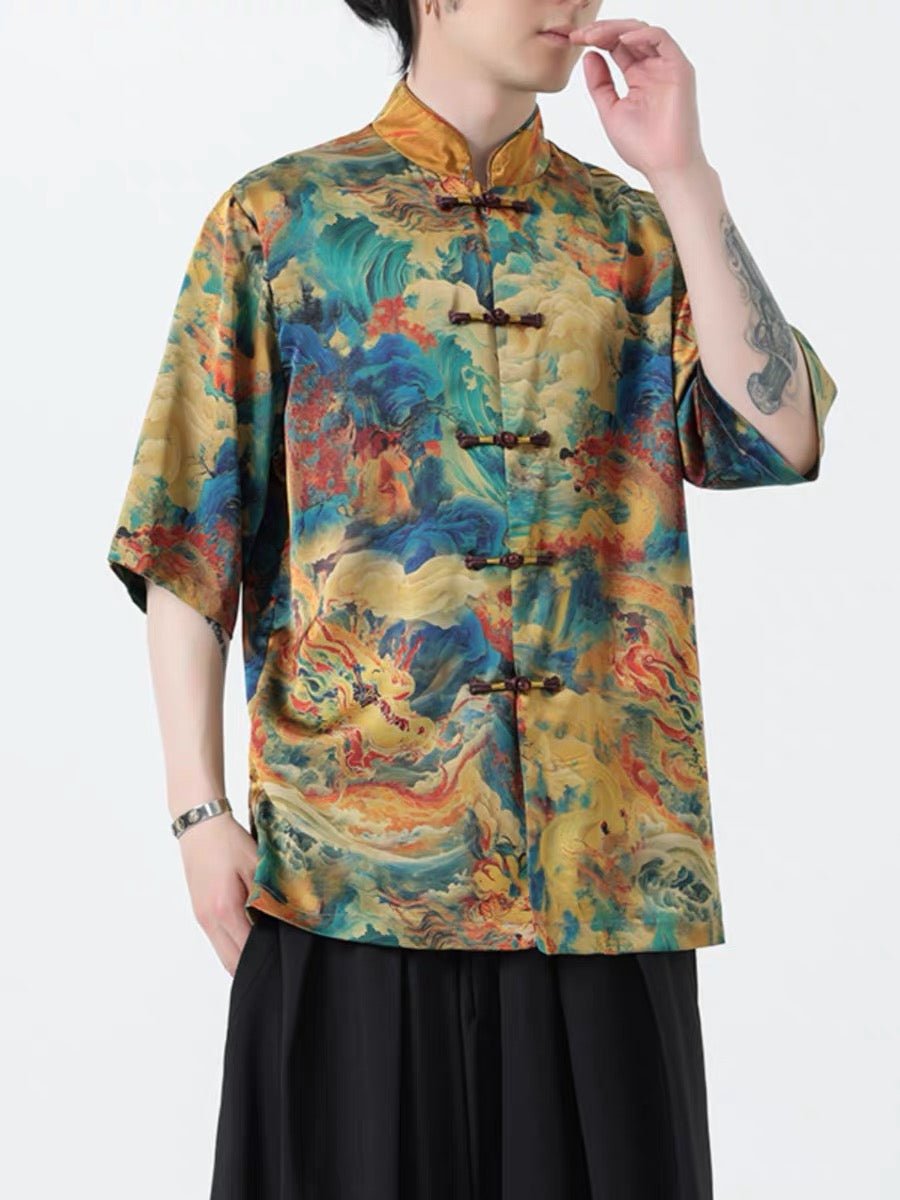 cane tang suit men's t shirt-jianxi hanfu