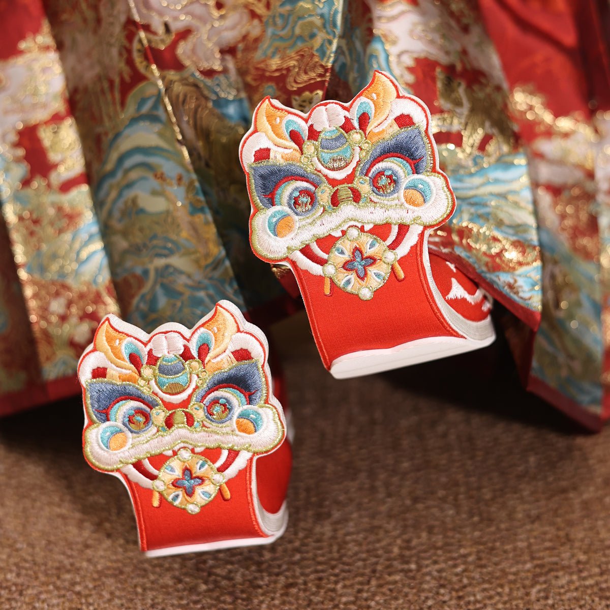 women's red shoes wedding shoes-Jianxi Hanfu