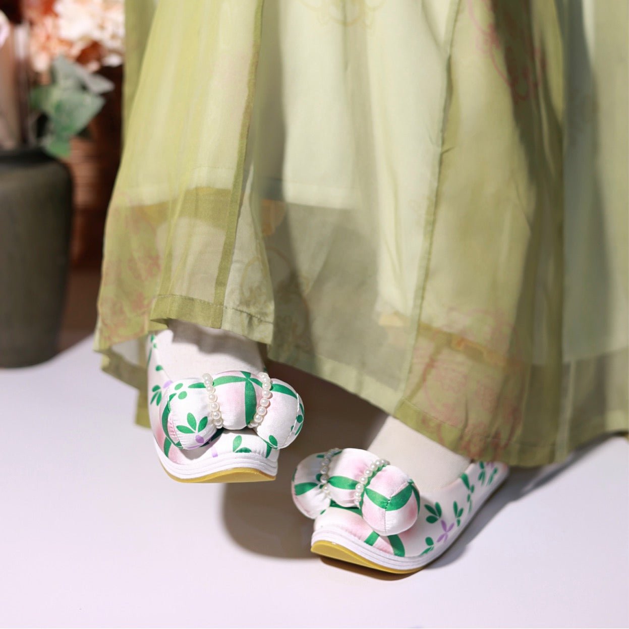 Chinese hanfu shoes white shoes-Jianxi Hanfu