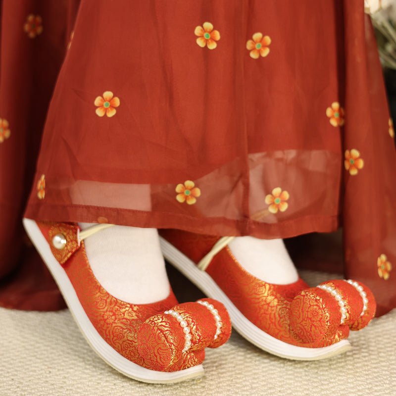 chinese shoes red song dynasty cloth shoes-Jianxi Hanfu