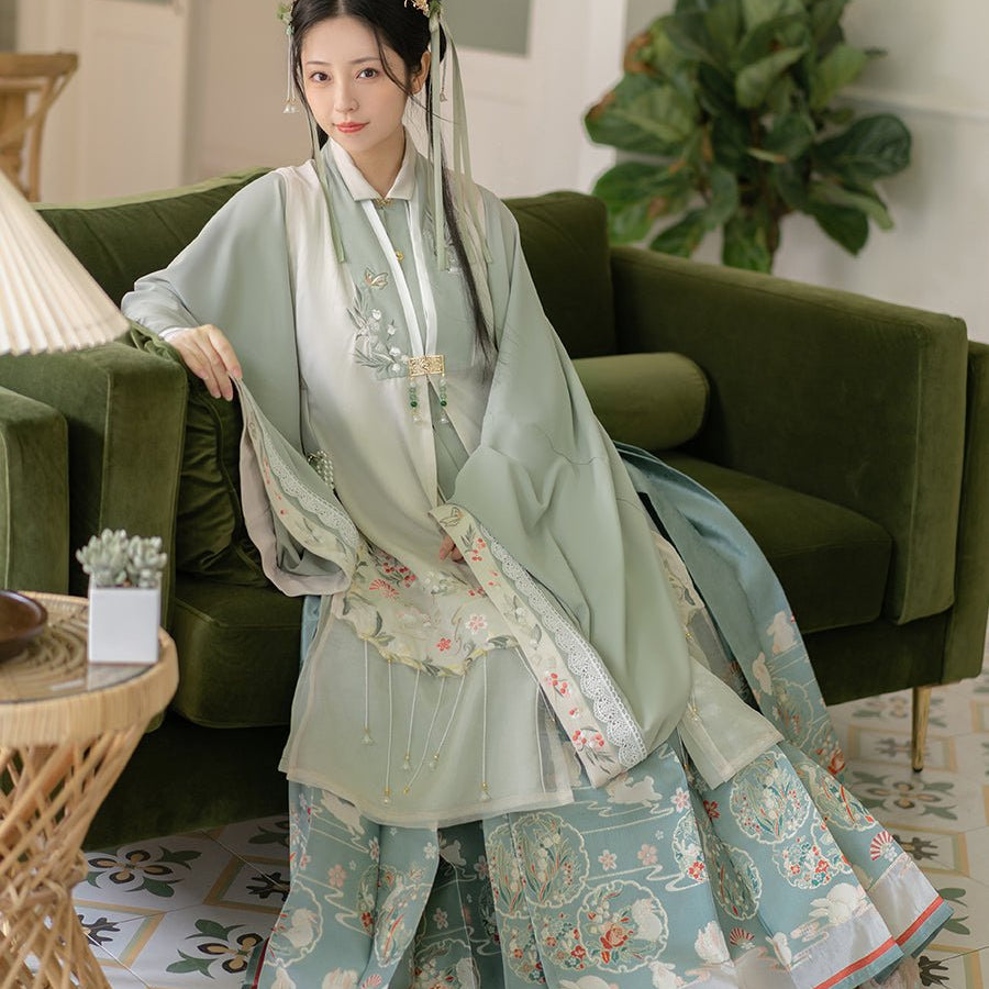 Ming Dynasty Horse Face Skirt Pattern Women's Hanfu Dress Ming Dynasty Horse Face Skirt Pattern Women's Hanfu Dress