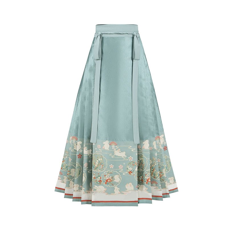 green horse face skirt pattern ming dynasty-Jianxi Hanfu
