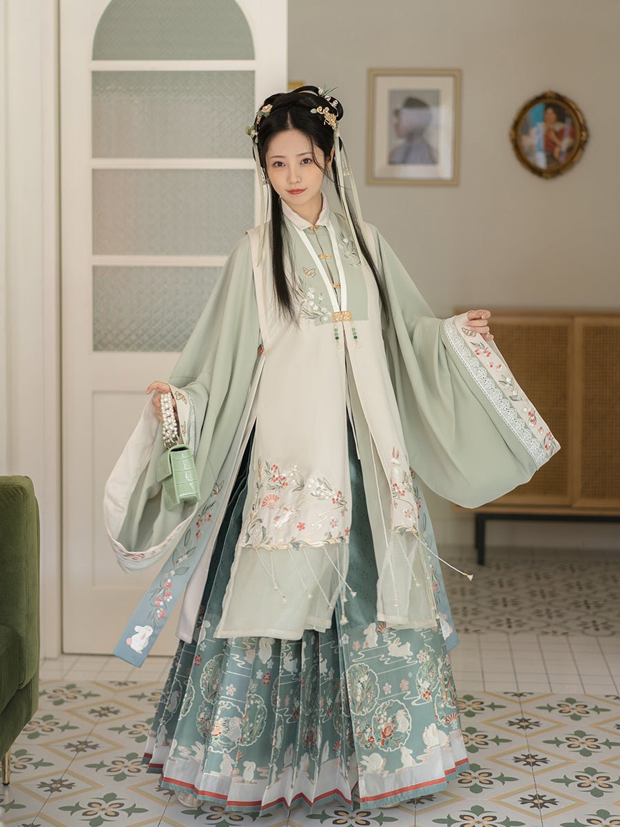 white bijia vest ming dynasty-Jianxi Hanfu