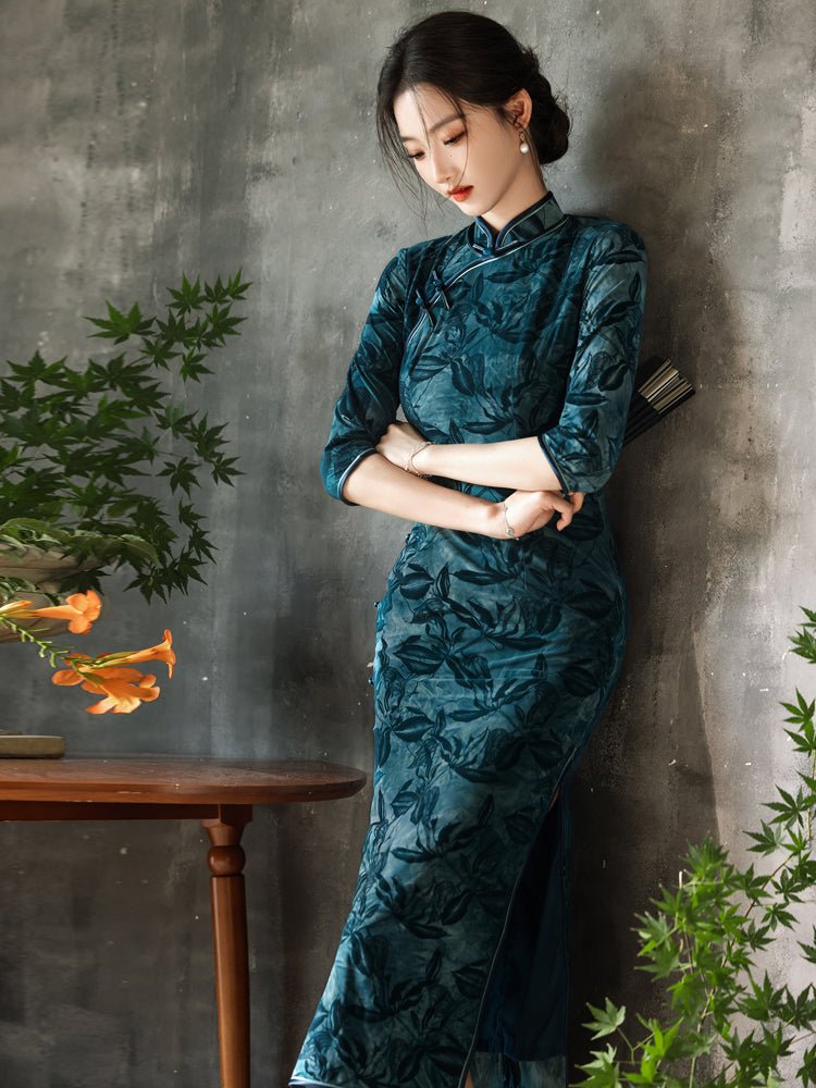 green qipao dress chinese dress-Jianxi Hanfu