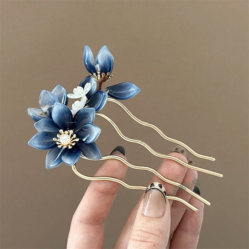 Hanfu Accessory New Chinese - Style Floral Hairpin - Jianxi Hanfu