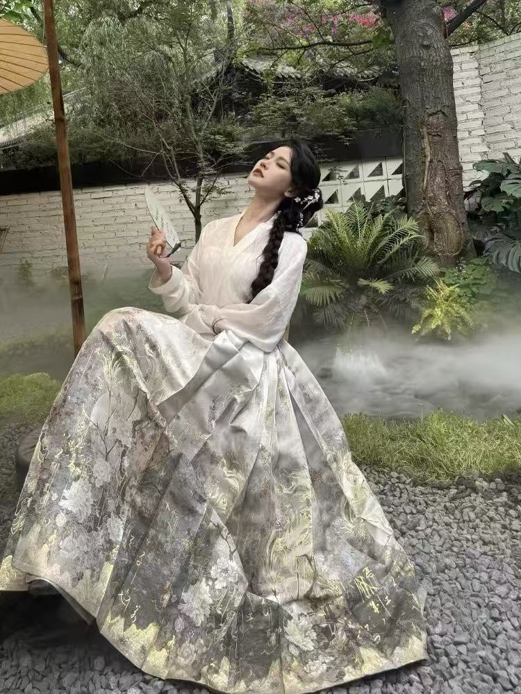 High - end Hanfu Mamian Skirt - Hua Juan - Jianxi Hanfu