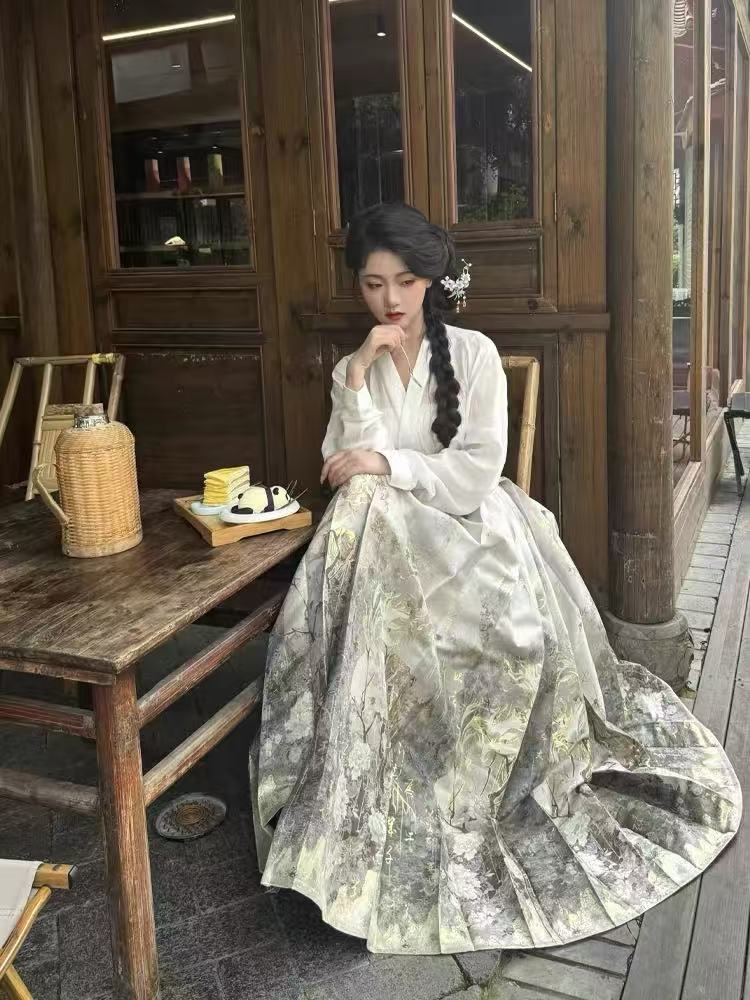 High - end Hanfu Mamian Skirt - Hua Juan - Jianxi Hanfu