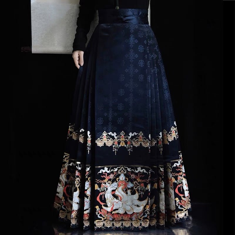 High - end Hanfu Mamian Skirt - Jiu Wei Hu - Jianxi Hanfu