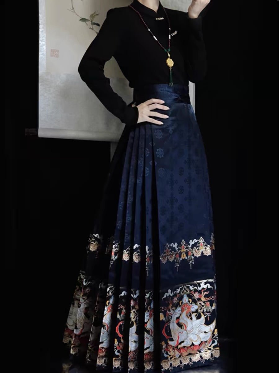 High - end Hanfu Mamian Skirt - Jiu Wei Hu - Jianxi Hanfu
