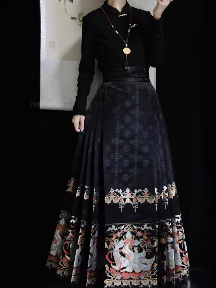 High - end Hanfu Mamian Skirt - Jiu Wei Hu - Jianxi Hanfu