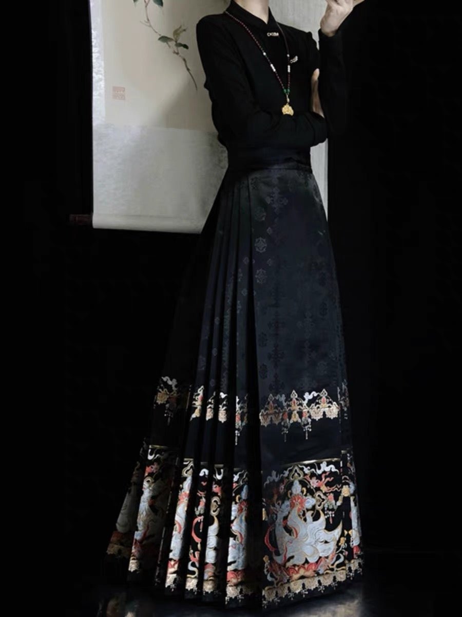 High - end Hanfu Mamian Skirt - Jiu Wei Hu - Jianxi Hanfu
