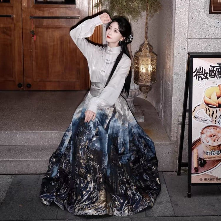 High - end Hanfu Mamian Skirt - Mu Yu Ni Chang - Jianxi Hanfu