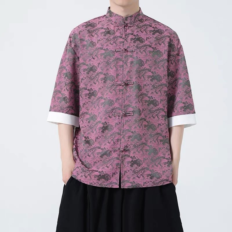 purple chinese tang suit summer shirt-Jianxi Hanfu