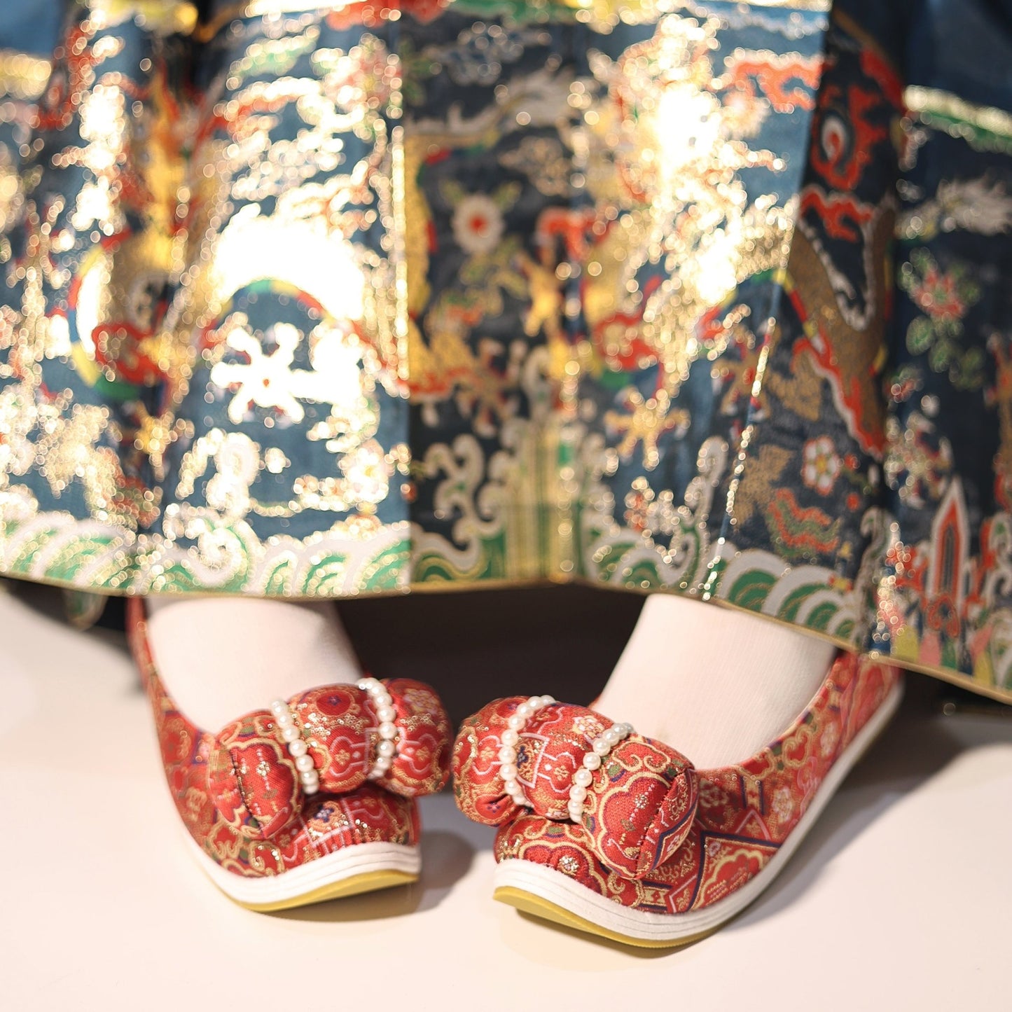 Red female shoes chinese shoes hanfu shoes wedding shoes-Jianxi Hanfu