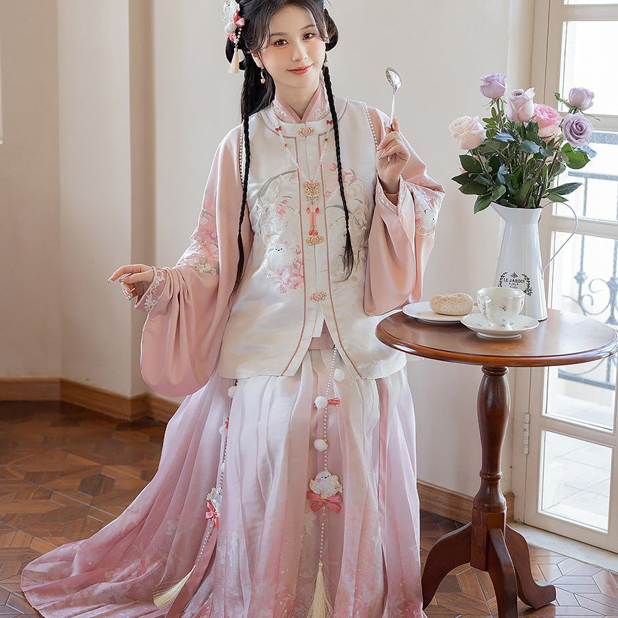 white vest hanfu dress women's clothing-Jianxi Hanfu