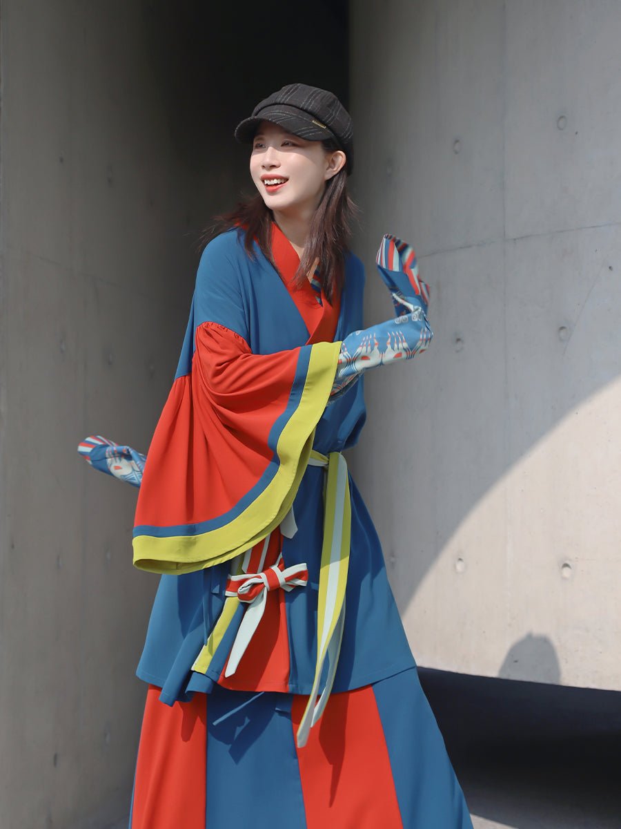 Chinese style women's hanfu dress blue ruqun - Jianxi Hanfu