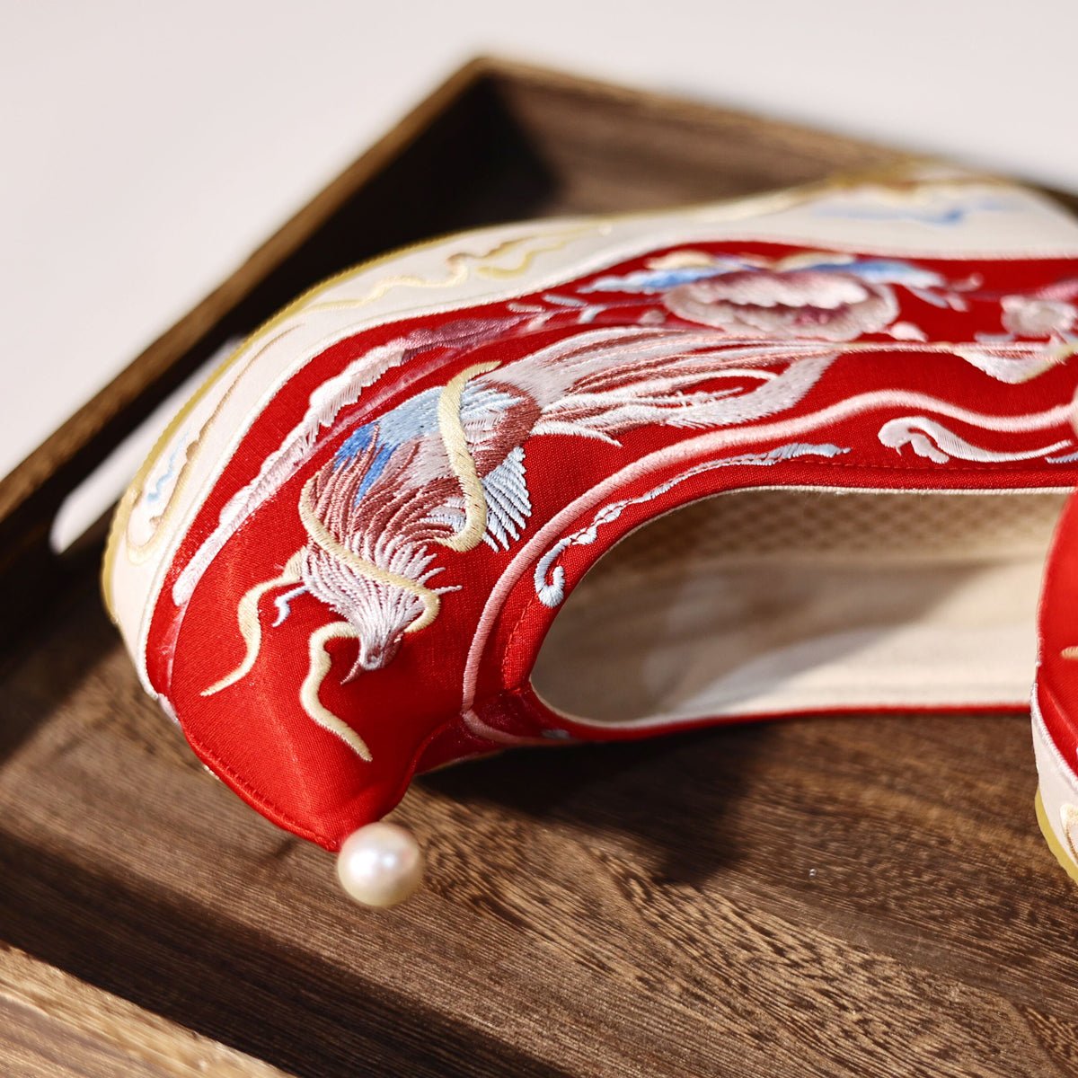 female red hanfu shoes tang dynasy wedding hanfu shoes-Jianxi Hanfu